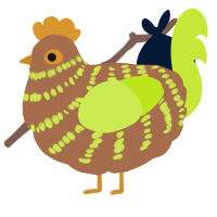 Shankling 7, a brown and lime chicken with a bar pattern
