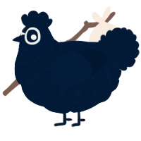 Tumblr, a tumblr chicken with a bar pattern