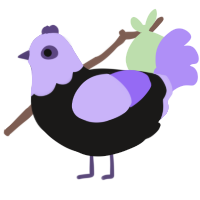 Gloria, a sable and lilac chicken with a head pattern