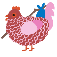 (unnamed), a red and pink chicken with a lace pattern