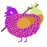 (unnamed), a amethyst and orange chicken with a lace pattern