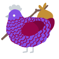 (unnamed), a blurple and maroon chicken with a lace pattern