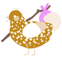 PEANUT, a ochre and cream chicken with a speckle pattern