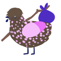 CBRE, a bark and lavender chicken with a speckle pattern