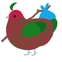 watermelon, a crimson and leaf chicken with a lace pattern