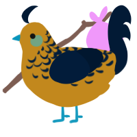 Abstract Masterpiece, a ochre and tumblr chicken with a half-lace pattern
