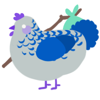 (unnamed), a silver and ultramarine chicken with a half-lace pattern