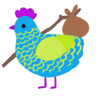 (unnamed), a sky and lime chicken with a lace pattern