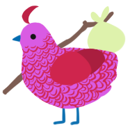 (unnamed), a orchid and crimson chicken with a double-lace pattern