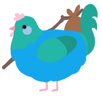 (unnamed), a sky and turquoise chicken with a head pattern