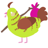 (unnamed), a lime and russet chicken with a half-bar pattern