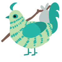 Seaglass, a gluppy and turquoise chicken with a bar pattern