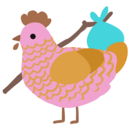 (unnamed), a pink and orange chicken with a lace pattern