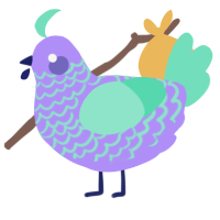 (unnamed), a lilac and mint chicken with a lace pattern