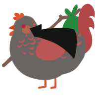 Nourishment Of Flesh, a grey and red chicken with a half-lace pattern
