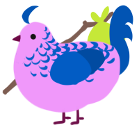 (unnamed), a lavender and ultramarine chicken with a half-lace pattern