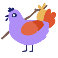 HHPL, a lilac and vermilion chicken