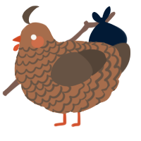 Brick, a brown and bark chicken with a lace pattern