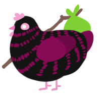 (unnamed), a black and wine chicken with a bar pattern