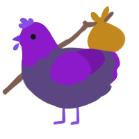 (unnamed), a overcast and violet chicken with a head pattern