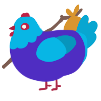 (unnamed), a indigo and cerulean chicken with a head pattern