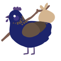 (unnamed), a navy and bark chicken with a neck-speckle pattern