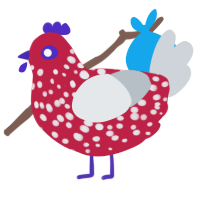 (unnamed), a crimson and mist chicken with a speckle pattern