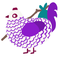 (unnamed), a white and violet chicken with a lace pattern