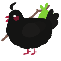 A black and sable chicken