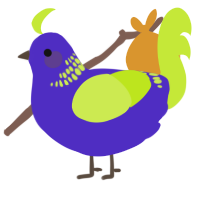 (unnamed), a indigo and lime chicken with a neck-band pattern