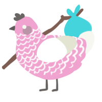(unnamed), a pink and white chicken with a lace pattern