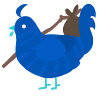 Its Blue, a ultramarine chicken with a bar pattern