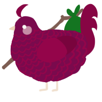 Biceps, a wine and maroon chicken with a lace pattern