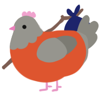 Project, a vermilion and ash chicken with a head pattern
