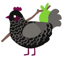 Interstellar Medium, a black and grey chicken with a lace pattern