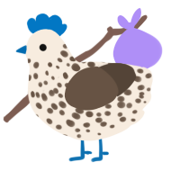 Quail, a cream and bark chicken with a speckle pattern