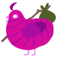 (unnamed), a fuchsia and plum chicken with a bar pattern
