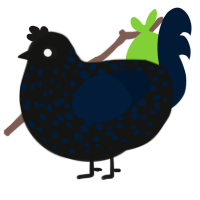 (unnamed), a black and tumblr chicken with a speckle pattern