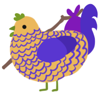 halliw, a honey and indigo chicken with a lace pattern