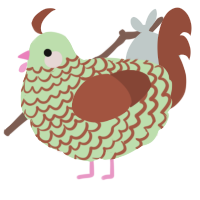 Ice Cream Cake, a gluppy and russet chicken with a lace pattern