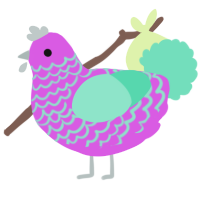 (unnamed), a orchid and mint chicken with a lace pattern