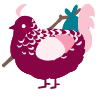 (unnamed), a maroon and rose chicken with a half-lace pattern