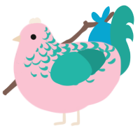 Cotton Candy, a rose and turquoise chicken with a half-lace pattern