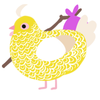 (unnamed), a yellow and cream chicken with a double-lace pattern