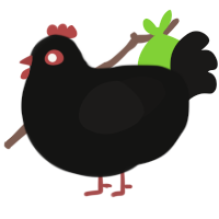 Alliumphobia, a black and sable chicken