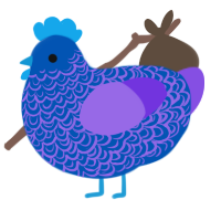 (unnamed), a ultramarine and blurple chicken with a double-lace pattern