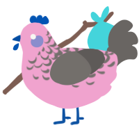 (unnamed), a pink and grey chicken with a half-lace pattern