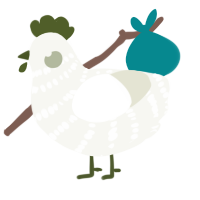 A white chicken with a bar pattern