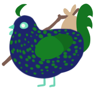 (unnamed), a navy and leaf chicken with a speckle pattern