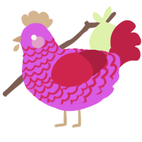 (unnamed), a orchid and crimson chicken with a lace pattern